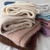 New Korean Versatile Knitted Scarf for Women Girls Winter Thicken Warm Color Scarf Simple Soft Warm Lazy Style Elegant Scarf