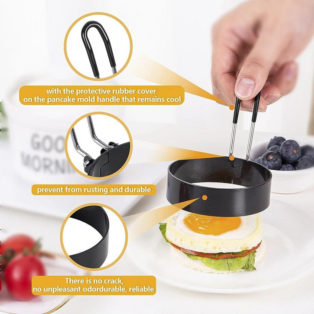 Anti-scalding Egg Ring, Non-stick Round Omelette, Omelette Ring, Omelette Non-stick Egg Ring, Omelette Model Omelette Mold