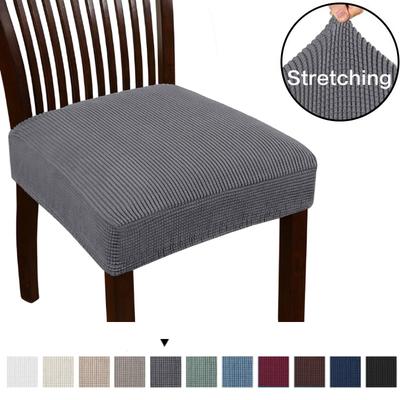 Jacquard Stuhlsitzbezüge Abnehmbar Waschbar Staubdicht Stretch Spandex Esszimmer Polsterstuhl Sitz Überzüge