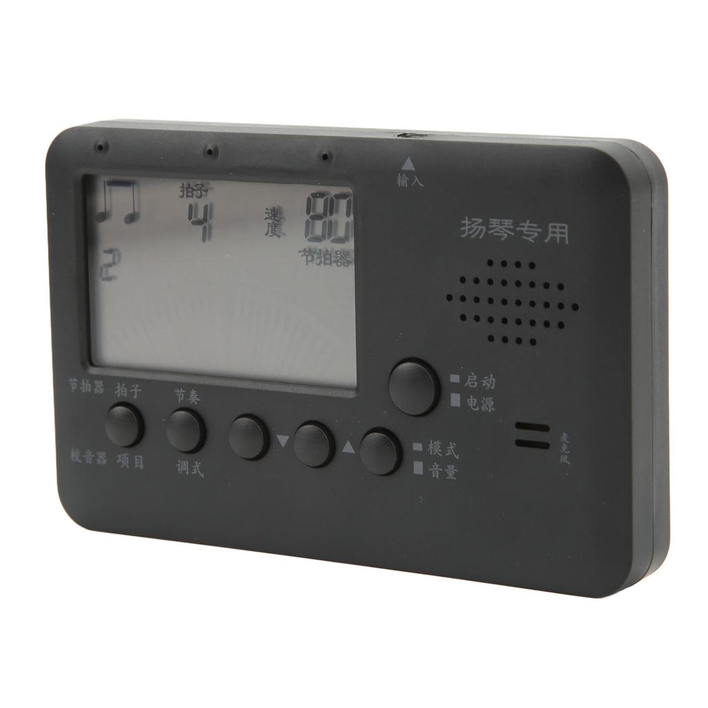 Dulcimer Tuner 3 In 1 Metronome Tuner Tone Generator Music Instrument Tool with LCD Display MT520Y Black