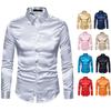 2023 Autumn Men's European Long Sleeve Shiny Casual Shirt