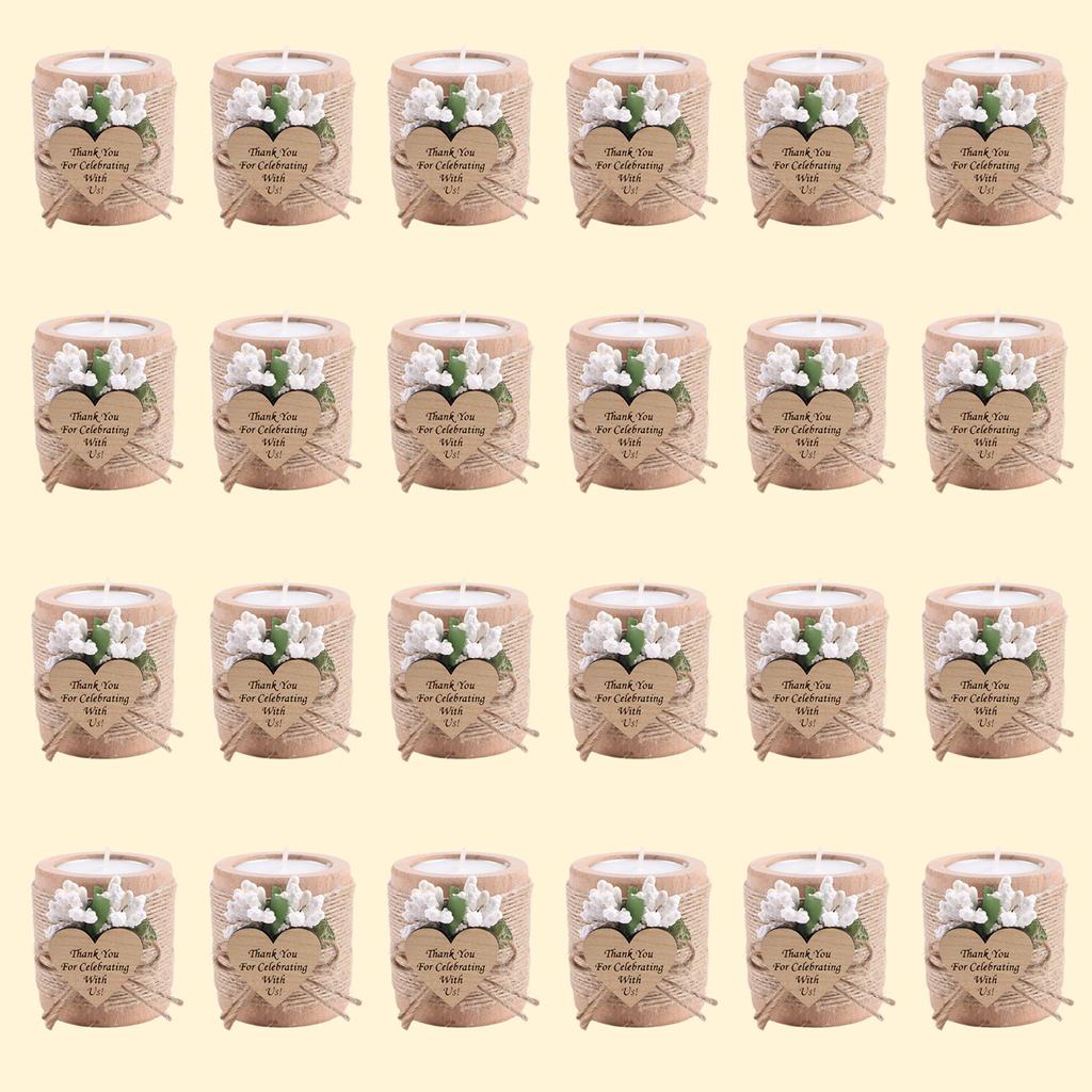 Guest Gift Candle for Wedding Wooden Tealight Candle Holders Bridal Shower Thank You Gifts for Baby Shower Christmas Candlestick