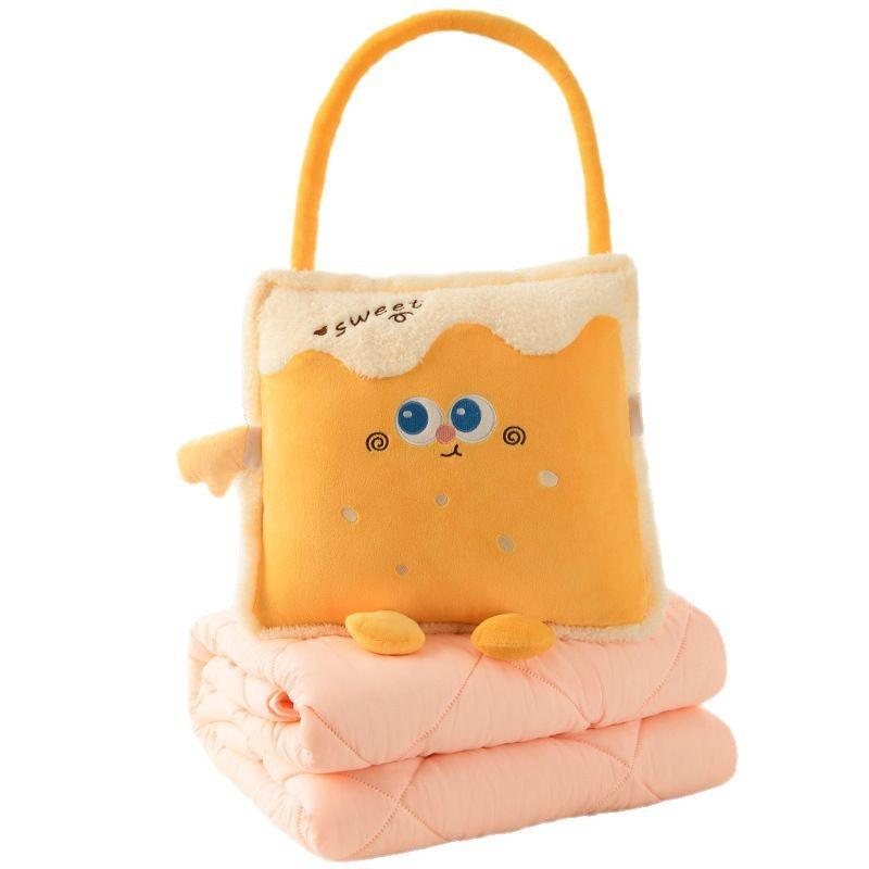 

Cartoon Handheld Pillow Blanket Pillow Combo Office/Car Foldable Dopamine Pillow for Nap Soft PP Cotton Plush Hugging Pillow