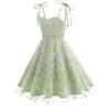 Abito a Bretelle alla Moda per Bambini Abito con Ricamo in Rete Fiocco Abito da Principessa