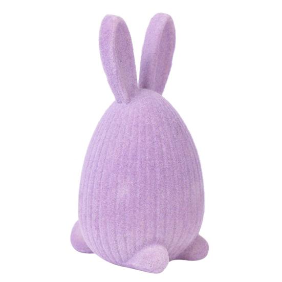 

Resin Flocked Easter Bunny Egg Figurine Spring Party Tiered Tray Centerpiece for Tabletop Entryway Home Decor фіолетовий