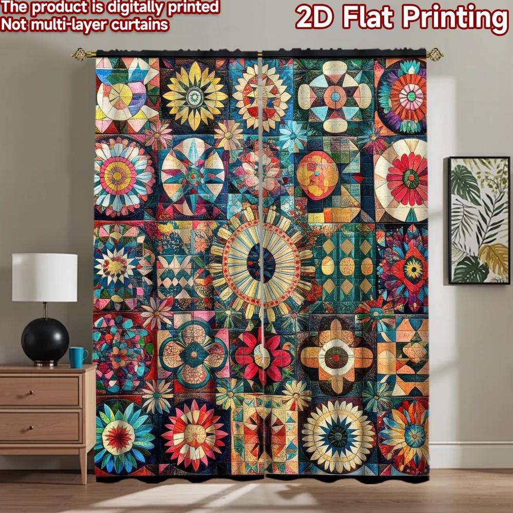 2D flat Photography Backdrop Photography Banner Colorful Geometric Shapes 100% Polyester Vibrant Reunion for Bedroom