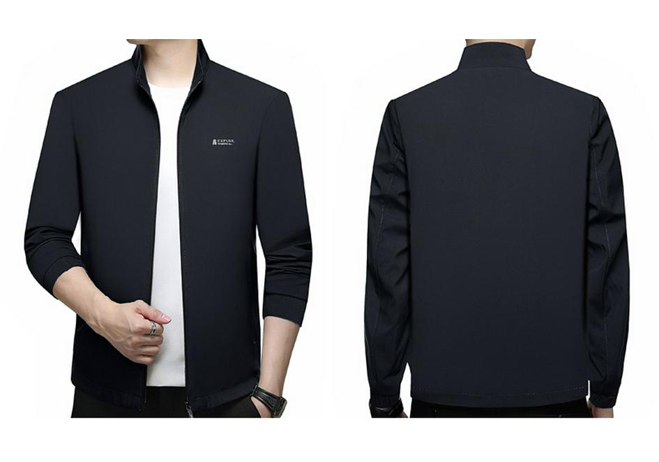 Stylish Stand-Up Collar Jacket for Middle-Aged Men - 2026 Spring Korean Business Casual