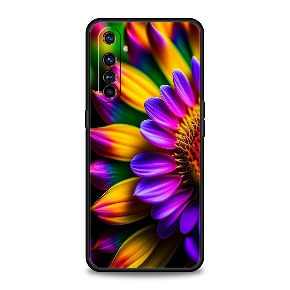 Soft TPU Case For Realme C67 C63 C55 C53 C25 C21 10 11 12 13 GT 2 3 5 Pro Plus 5G Phone Cover Summer Sunflower Floral Flower Bag