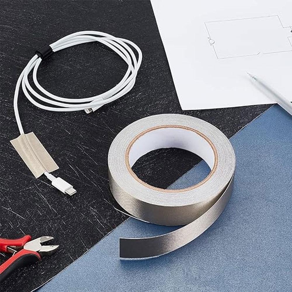 Silver Conductive Fabric Tape,single-sided Shielding Adhesive Tape for Laptop, LCD Electromagnetic Interference Shielding
