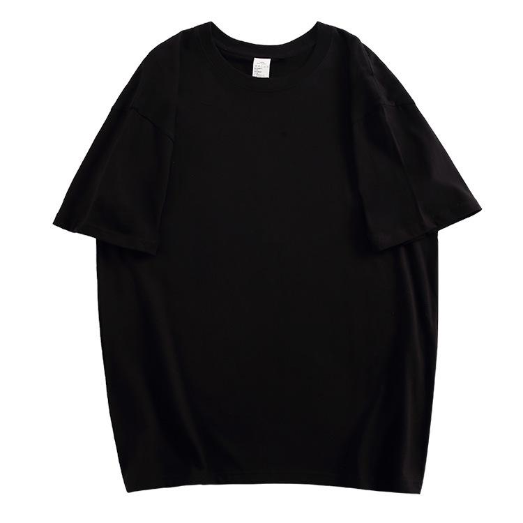 Women's Loose-Fit Summer Cotton T-Shirt, Letter Print, Custom Logo, Perfect for Class Uniforms.