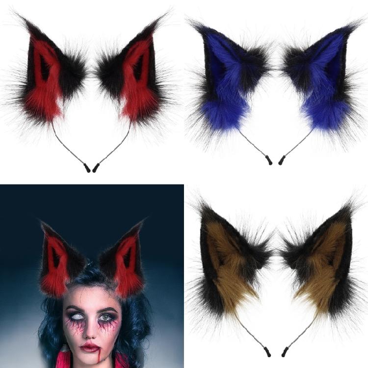 Faux Furs Cats Foxes Ears Headband for Women Halloween Cosplay Costume Hair Accessories Furry Animal Ears Hair Hoop