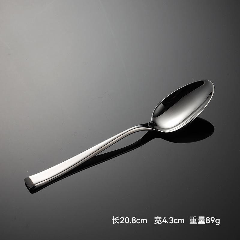 Forged 304 stainless steel square handle oblique western tableware knife and fork spoon hotel heavy main meal knife and fork