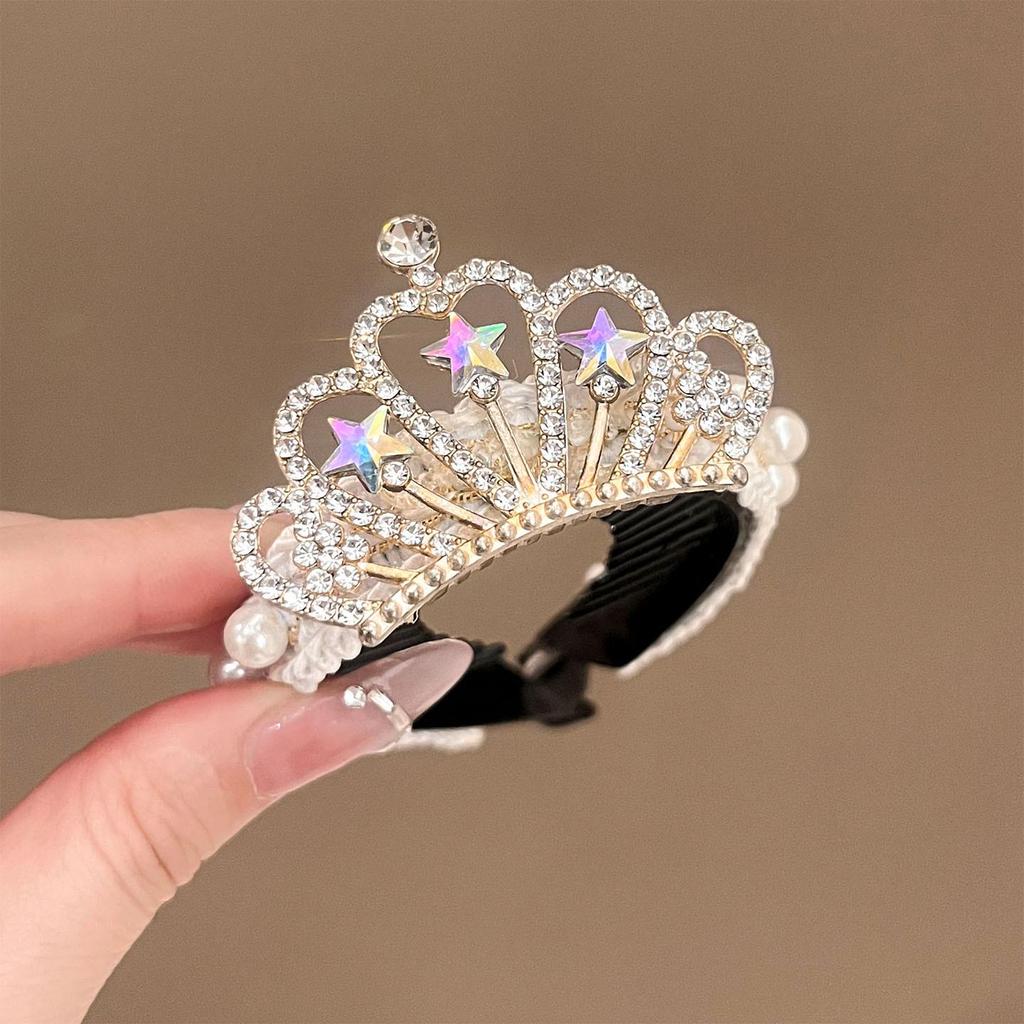 Children's 2026 New Year Red Crown Hair Clip Ponytail Holder for Girls