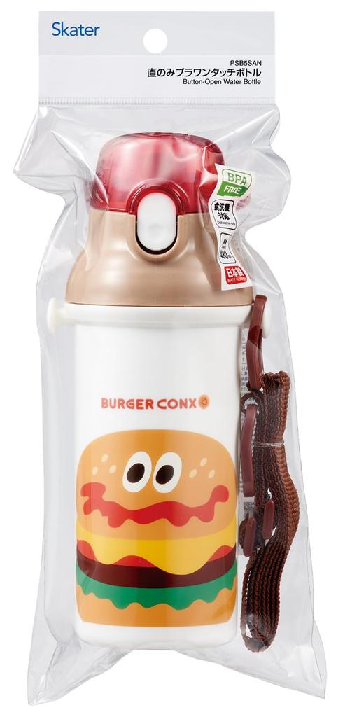 Skater Direct Drinking Water Dishwasher Made in Burger Concus Hello Kids' Bottle, Plastic, 480ml, One-Push Open/Close, Safe, Japan, PSB5SAN-A