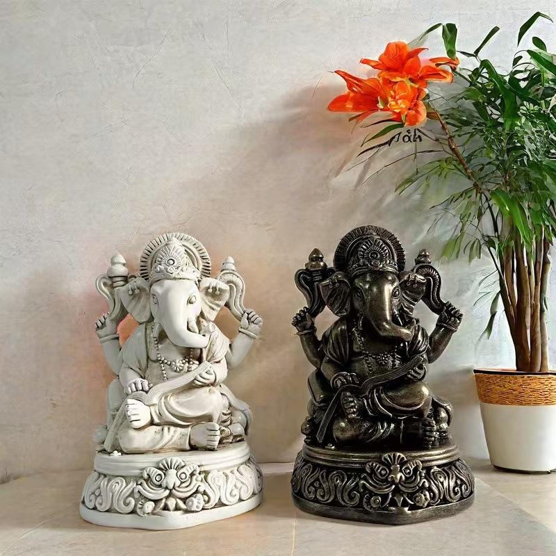 Elephant God of Wealth Elephant God Ornament Buddha God Handmade Elephant Buddha Resin Crafts