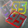 1pc Number 95 Motorcycles Laser Stickers Waterproof for Motorcycle Windshield Fuel Tank Tailbox Car Window Universal Vinyl Decal