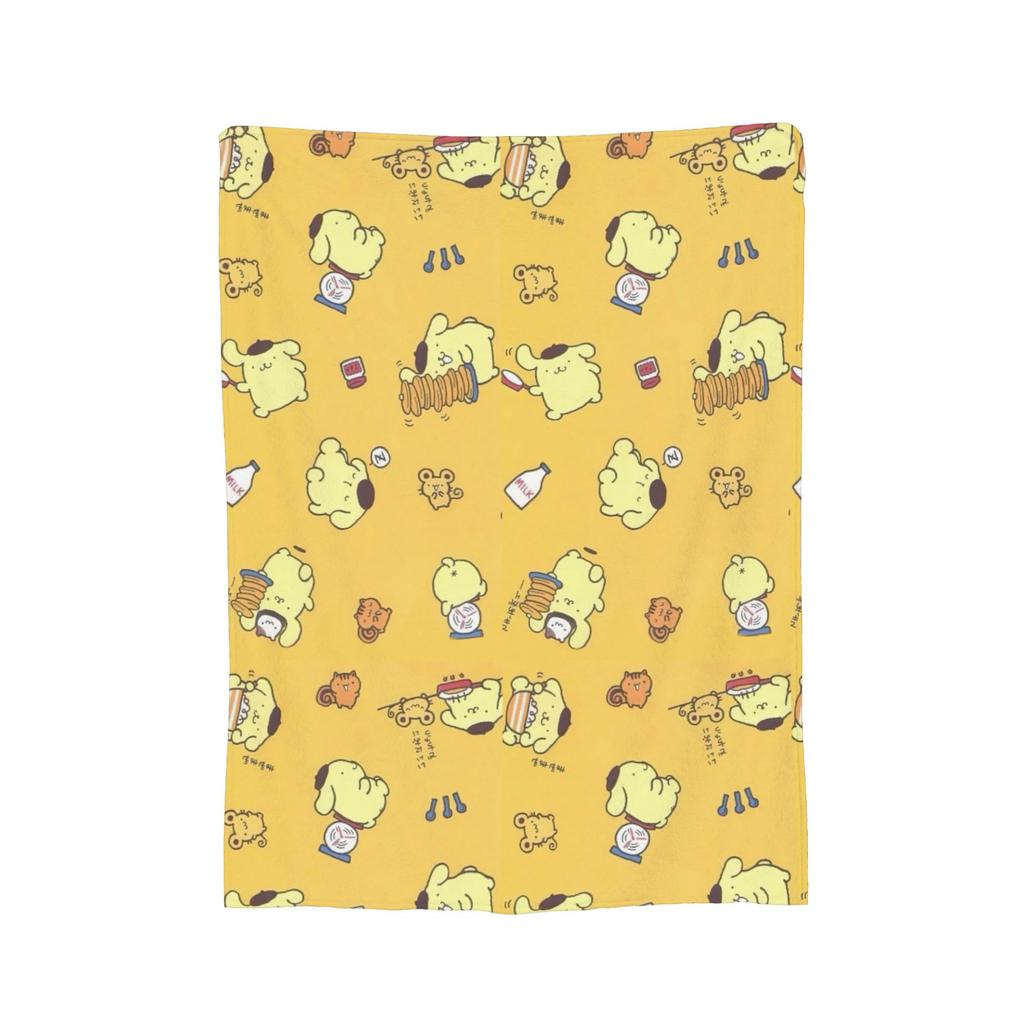 Cartoon Pom Pom Purin Plüschdecke Lustige Überwurfdecke für Zuhause Hotel Sofa 150*125cm Steppdecke,