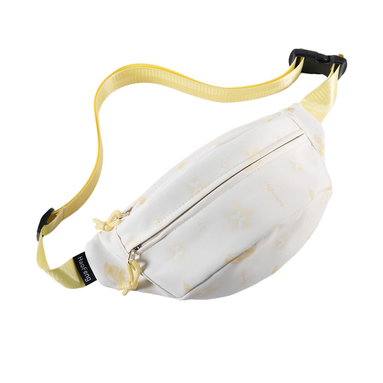Sacoche pour femme Motif Mignon Nœud Sac banane bandoulière Sangle réglable Sac de poitrine décontracté Sport pour voyage quotidien jaune