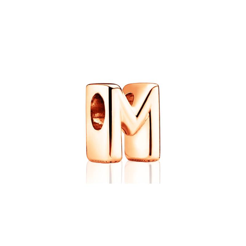 Sparking Rose Gold Plated 26AZ Letter Charm Bead Charms Dangle Compatible With copper Authentic Snake Bracelets Necklaces Bead Charms Ideal For Diy J