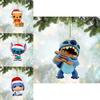 Festive 3.1in Acrylic Christmas Stitch Winnie Pendant Xmas Tree Decoration