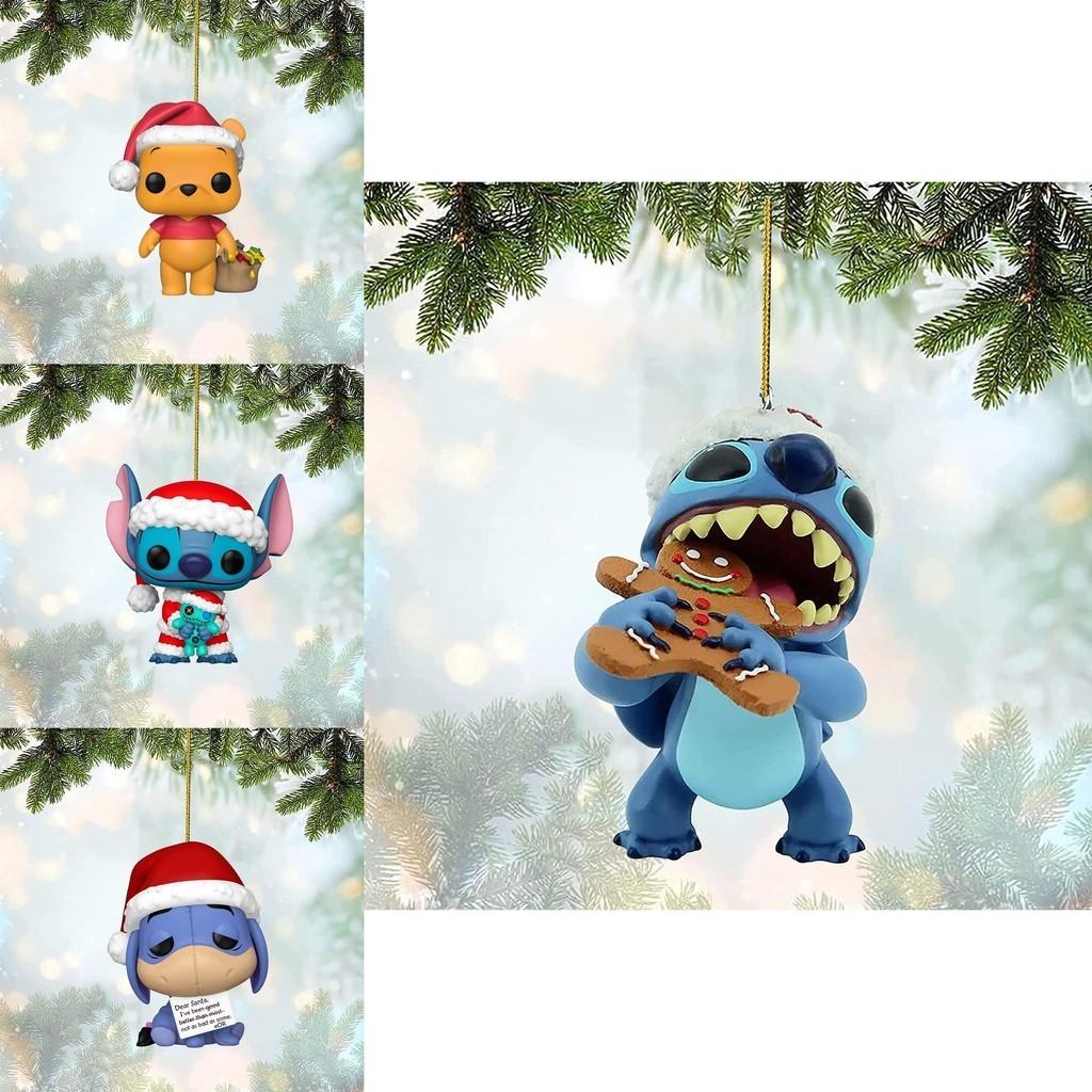 Festive 3.1in Acrylic Christmas Stitch Winnie Pendant Xmas Tree Decoration