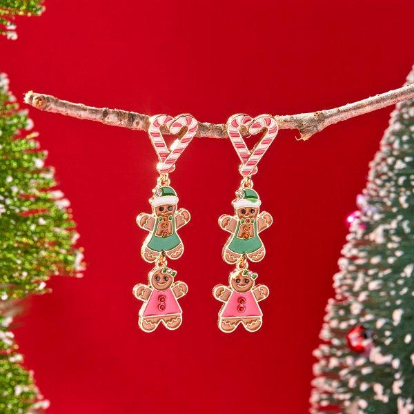Christmas Green Bowknot Bell Pendant Earrings for Women Exquisite Elk Wind Chimes Dangle Earrings New Year Xmas Gifts