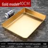 Abay Gold Stainless Steel Rectangular Serving Tray