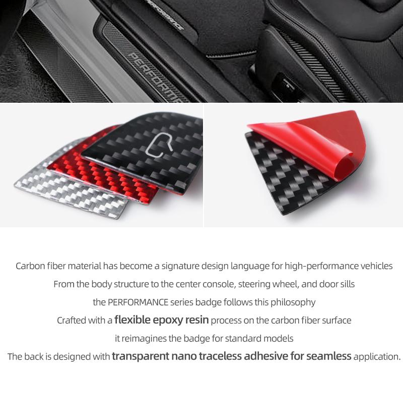 For Tesla Model Y 2019-2026 Juniper Model 3 Highland 2026 Carbon Fiber Car Interior Door Switch Button Trim Stickers Accessories