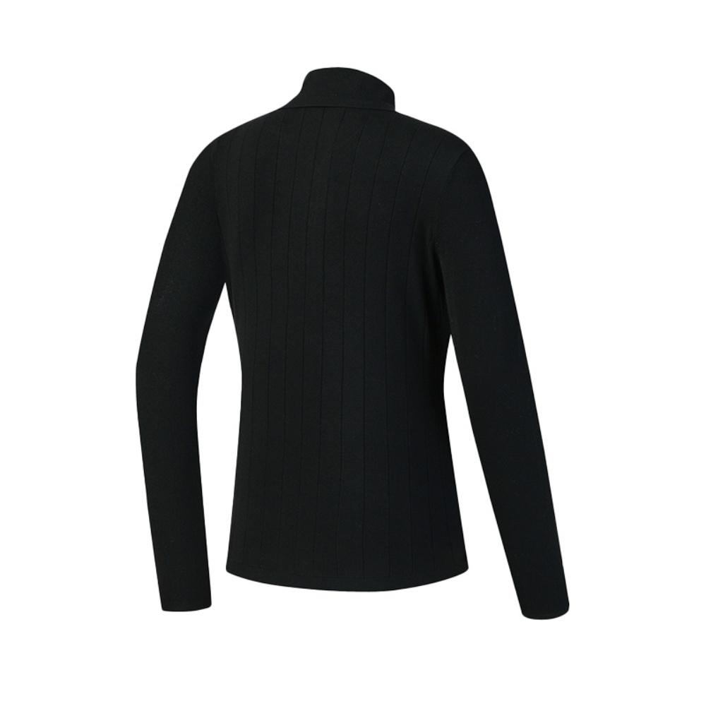 FILA Golf Series Simple Classic Versatile Casual Sports Comfortable Knitted Long Sleeve Sweater Women sweater Deep-Black A11W615403FBK