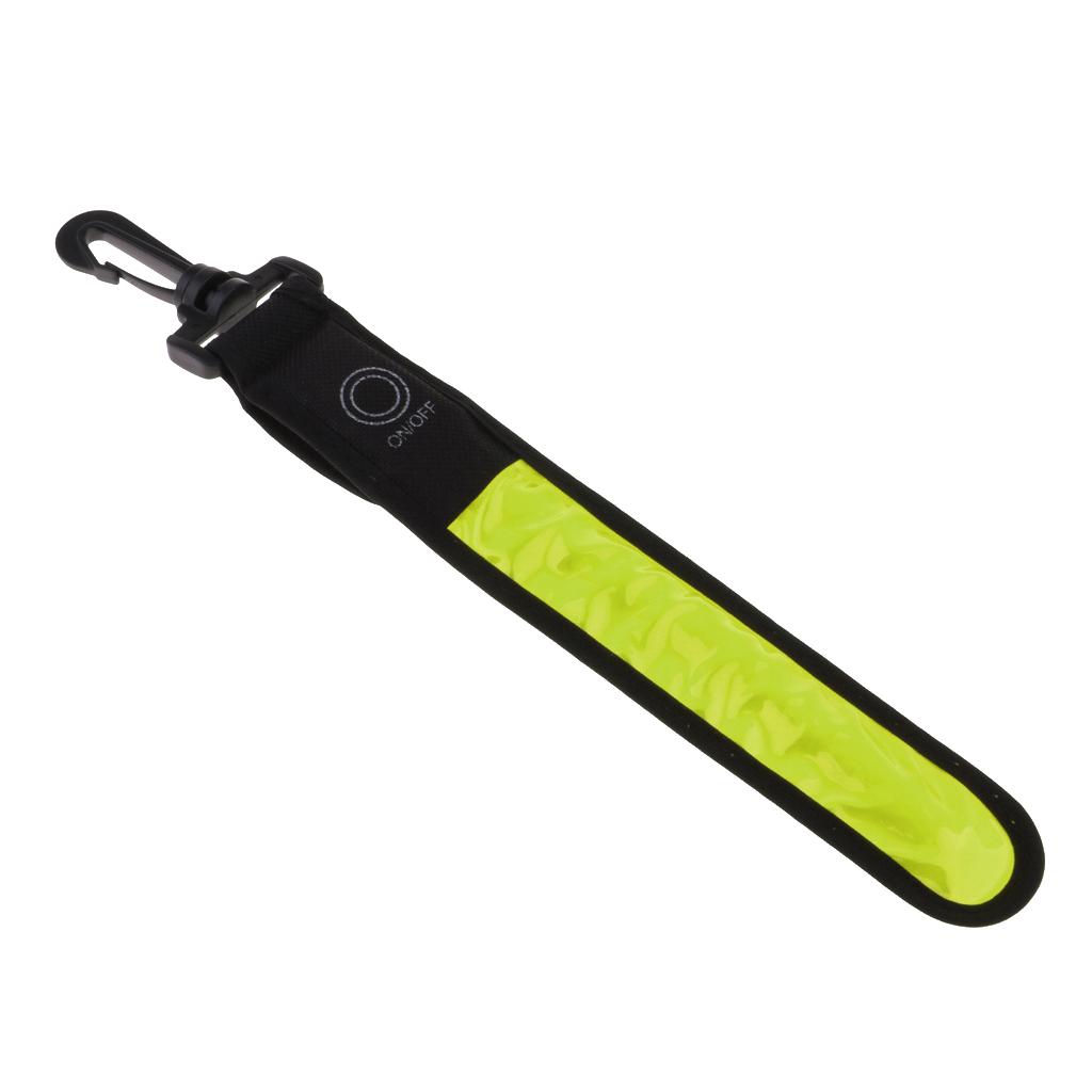 LED Reflective Strip Rechargeable Backpack Tag Safety Light for Night Cycling Hiking Walking School