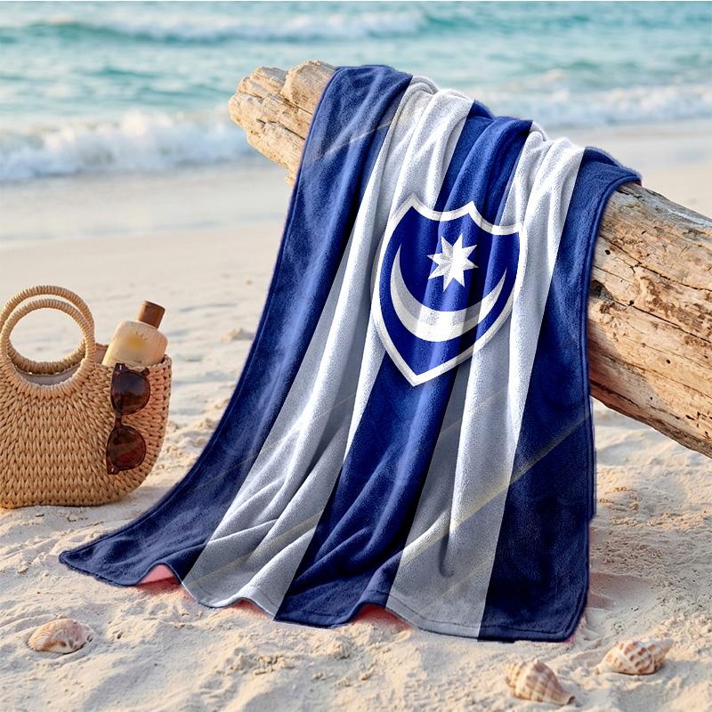 Asciugamano da Spiaggia Morbido Asciugatura Rapida Tema Portsmouth FC?Asciugamano Asciutto Per Vacanze Estive Al Mare Nuoto