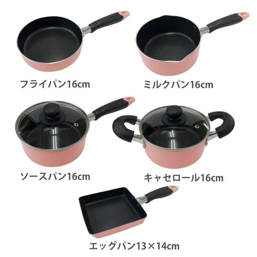 Bestco Mini Egg Pan, 13x14cm, Pink, Compatible with Induction, Gas, and All Heat Sources, NQ-0099, Karino