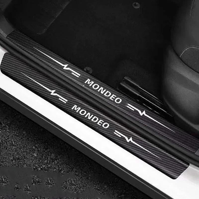 For Ford Mondeo Logo Car Door Sill Protector Sticker Waterproof Anti Scratch Guard Plate Decal Auto Modification Accessories