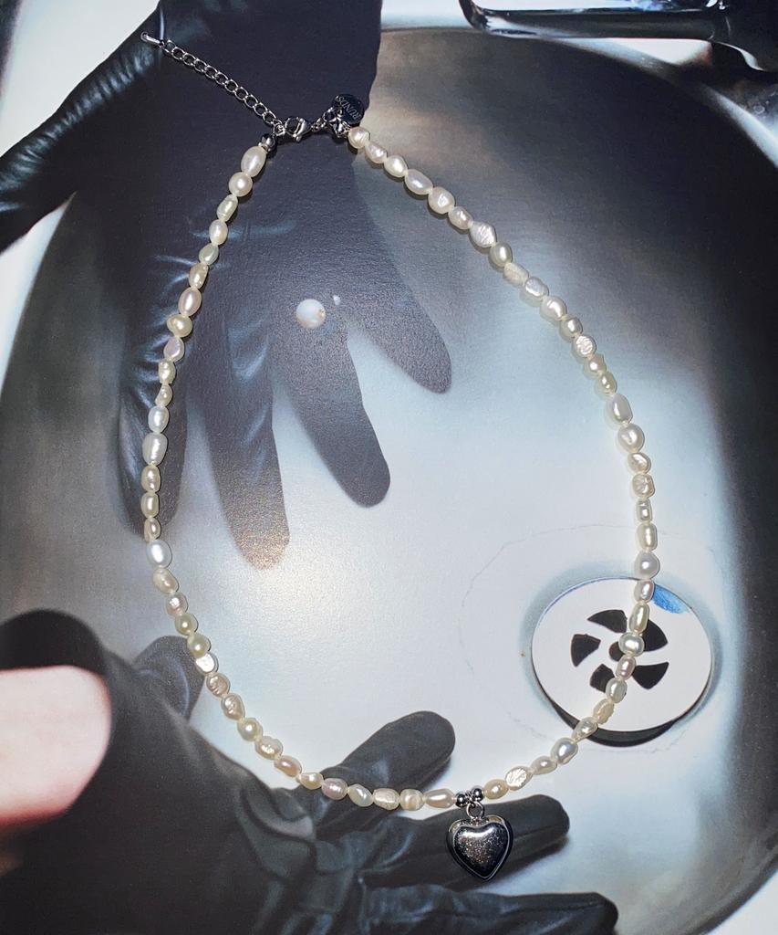 Runds Heart Flashwater Pearl Necklace