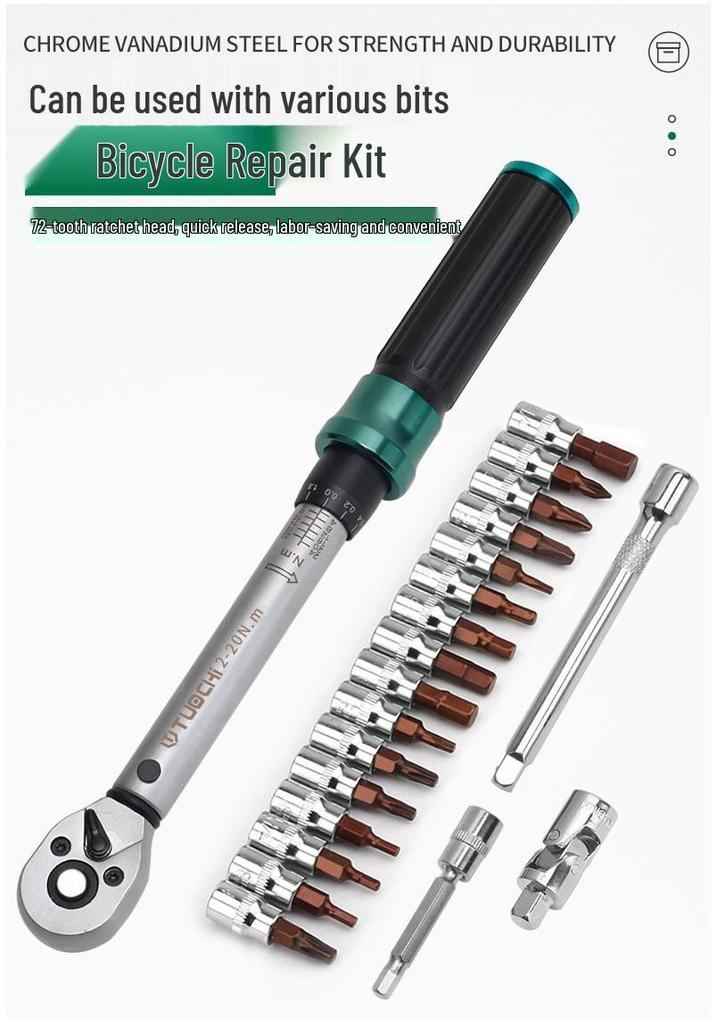 Xiao Fei 1/4" High-Precision Adjustable Torque Wrench Set for Bicycles & Motorcycles