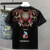 2024 Summer Men's Ethnic Style Embroidered Cotton Crew Neck T-shirt