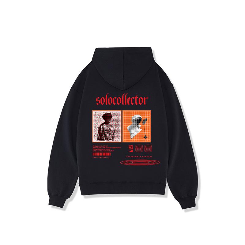 Pánský jarní a podzimní nový pánský svetr s kapucí, módní všestranný, hezký, volný, velké velikosti, pánské oblečení