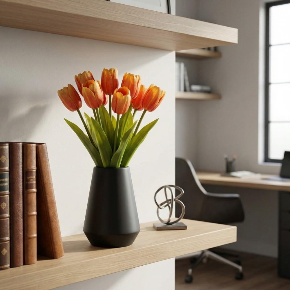 Handmade Artificial Tulip Flowers Realistic Fake Flower Simulation Big Tulip  Dining Table