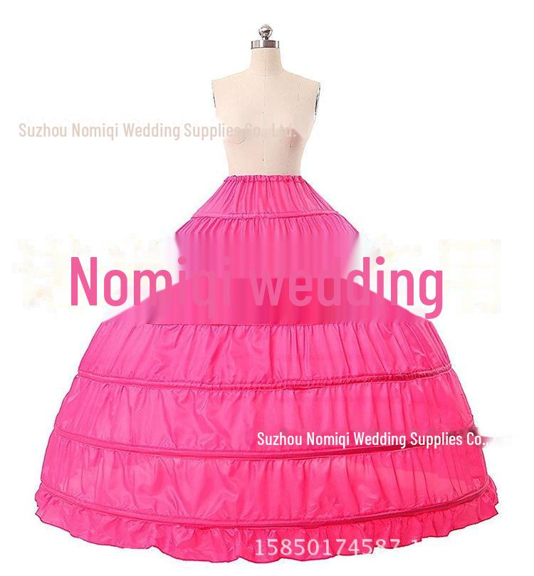 

6-сталева весільна сукня Bustle - супер пухнаста, доступна в 9 кольорах Six-steel rod рожевий червоний колір