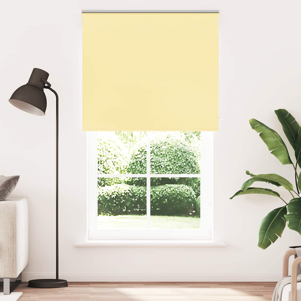 Blackout Roller Blind Yellow 125x230 cm Fabric Width 121.6 cm Polyester
