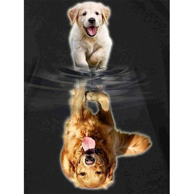 5D DIY Dog Diamond Painting Animal Cartoon Full Drill Square Round Tiger Cat Diamond Art Embroidery Cross Stitch Home Decoration