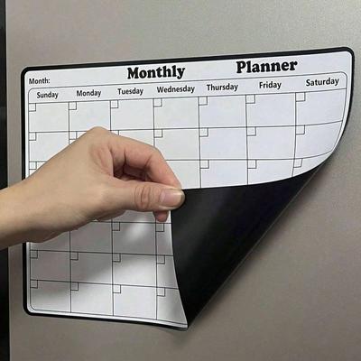 1/2 Stück Magnetischer Kühlschrank Whiteboard-Kalender Monatsplaner Whiteboard Aufzeichnung Nachrichtenbrett Notizblock Küchenkühlschrank Dekor