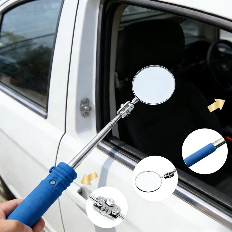 1 Stück Auto Reparatur Inspektionsspiegel 360 Grad Faltbar Teleskop Reflektor Fahrwerksinspektion für Autoreparatur