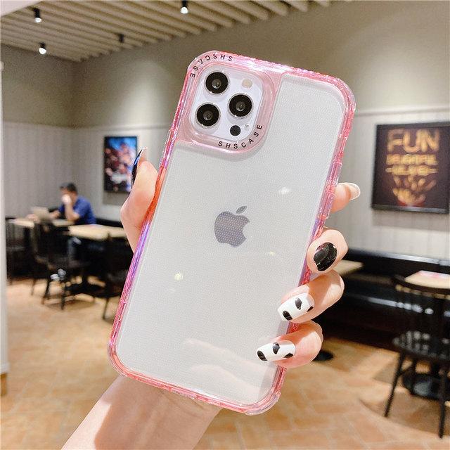 

Противоударный прозрачный чехол для телефона Iphone 14 13 11 12 Pro Max Xs X Xr Max 14plus ярких цветов, прозрачная мягкая задняя крышка из ТПУ For iPhone 13
