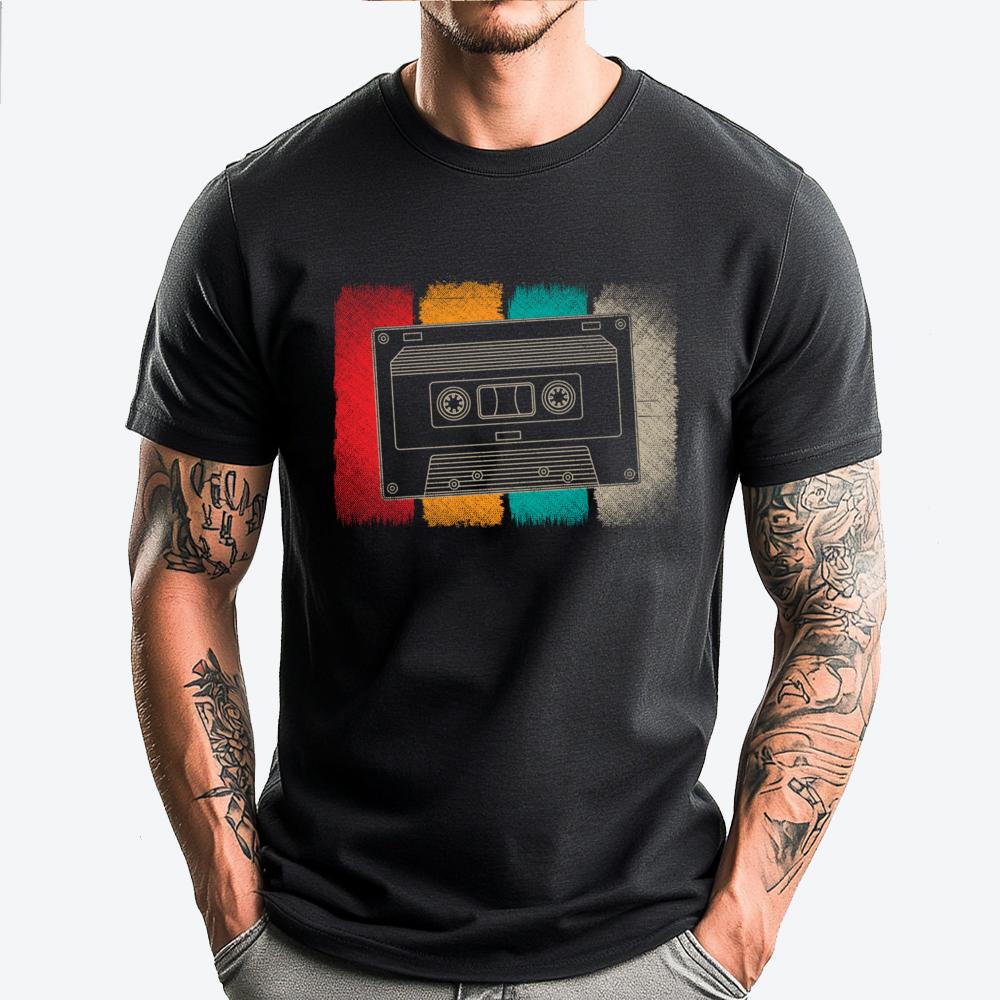 

Retro 80s Music Lover 1980s Mixtape Eighties Cassette Big And Tall T Shirts T-Shirt Gift Teeshirt Sale Father s Day - Men s S... S разноцветный