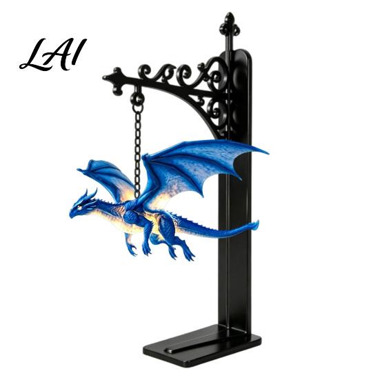 Magische Bücherregal Dekoration Fliegende Drachenlampe Warmes Hänge-Nachtlicht Fantasy-Skulptur mit Ständer Lese-Ecke Dekor Einzigartiges Geschenk für