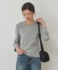 ARTID Curved Pintuck Long Sleeve T-Shirt_Khaki Grey