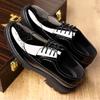 Fashion5 8 10cm Heel Designer Platform Cow Leather Brogue Men's Shoes Fashion Soft Sole Spring Autumn Business Formal Shoes for Men