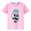T-skjorte for barn gutt 10 år Hatsune Miku trykk Kawaii 100% bomull Anime Kort pride t-skjorte y2k Småjenteklær barneklær