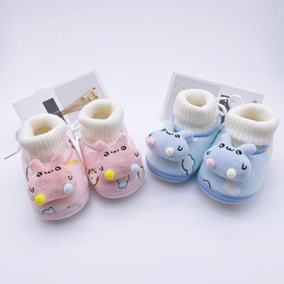Baby Boys Girls Cozy Booties Infant Newborn Bedroom Shoes House Slippers Winter Crib Shoes Toddler Non-Slip Soft Sole First Walkers 0-18M